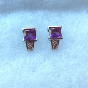 18k gold Amethyst earrings